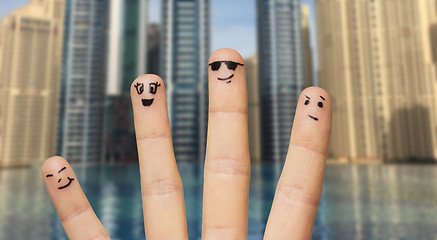 Image showing close up of fingers with smiley faces