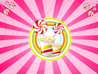 Image showing candies and popcorn