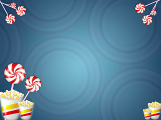 Image showing candies and popcorn