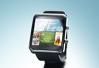 Image showing close up of smart watch with news application