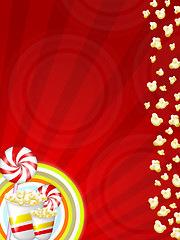 Image showing candies and popcorn