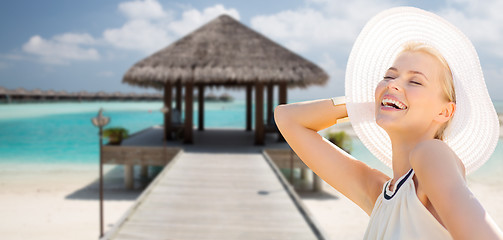 Image showing beautiful woman enjoying summer over exotic beach