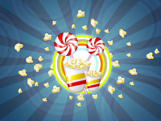 Image showing candies and popcorn