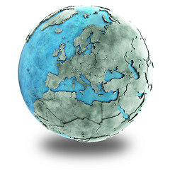 Image showing Europe on marble planet Earth