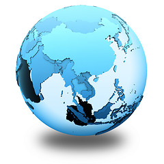 Image showing Southeast Asia on translucent Earth