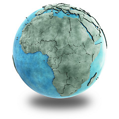 Image showing Africa on marble planet Earth