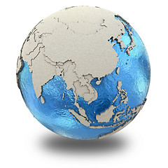 Image showing Southeast Asia on model of planet Earth