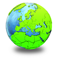 Image showing Europe on green Earth