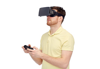 Image showing man in virtual reality headset or 3d glasses