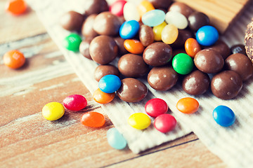 Image showing close up of jelly beans and chocolate candies
