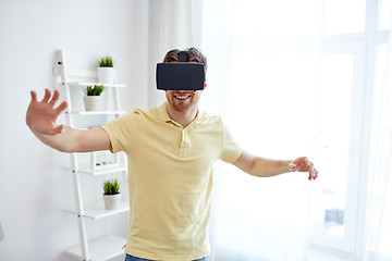 Image showing young man in virtual reality headset or 3d glasses