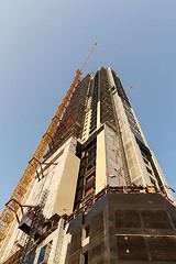 Image showing building of skyscraper in Dubai city