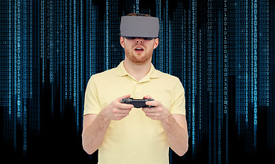 Image showing man in virtual reality headset or 3d glasses