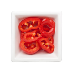 Image showing Sliced red bell pepper
