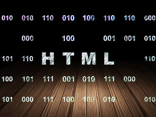 Image showing Software concept: Html in grunge dark room