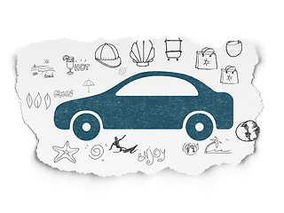 Image showing Tourism concept: Car on Torn Paper background