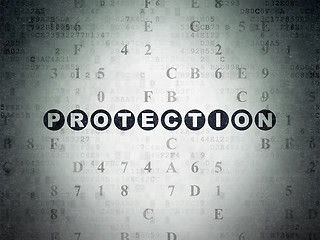 Image showing Protection concept: Protection on Digital Data Paper background