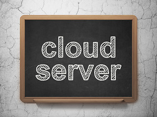 Image showing Cloud technology concept: Cloud Server on chalkboard background