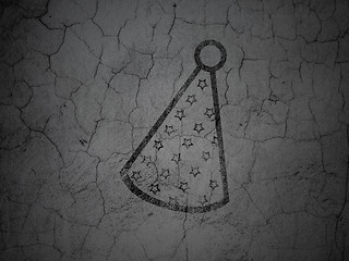 Image showing Holiday concept: Party Hat on grunge wall background