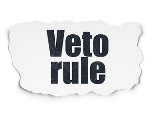 Image showing Political concept: Veto Rule on Torn Paper background