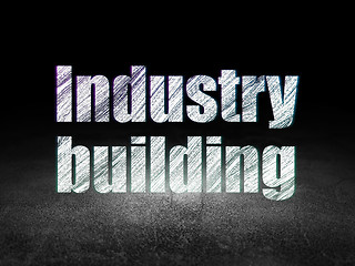 Image showing Manufacuring concept: Industry Building in grunge dark room