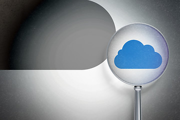 Image showing Cloud networking concept:  Cloud with optical glass on digital background