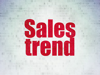 Image showing Advertising concept: Sales Trend on Digital Data Paper background