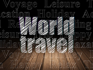 Image showing Tourism concept: World Travel in grunge dark room