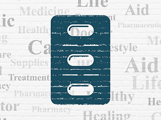 Image showing Health concept: Pills Blister on wall background