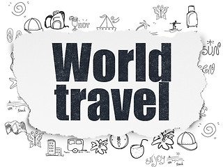 Image showing Vacation concept: World Travel on Torn Paper background