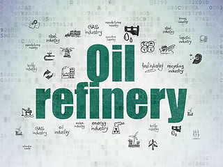Image showing Manufacuring concept: Oil Refinery on Digital Data Paper background