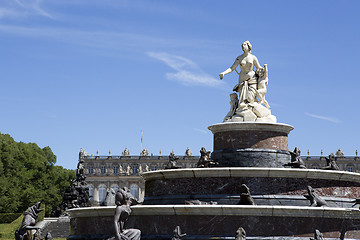 Image showing Statue of Latona fountain at Herrenchiemsee in Bavaria, Germany