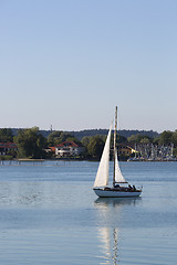 Image showing Sailing boat at lake Chiemsee, Bavaria, Germany