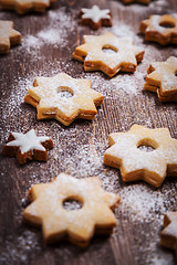 Image showing Homemade Christmas cookies in star shape