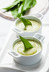 Image showing Fresh wild garlic leaves