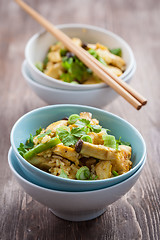 Image showing Rice with chicken meat and vegetable