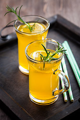 Image showing Homemade lemonade with rosemary