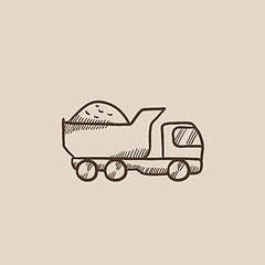 Image showing Dump truck sketch icon.