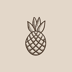 Image showing Pineapple sketch icon.