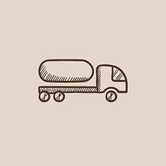 Image showing Fuel truck sketch icon.