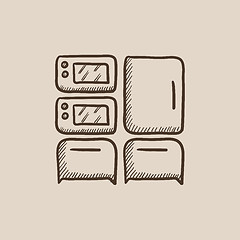 Image showing Household appliances sketch icon.