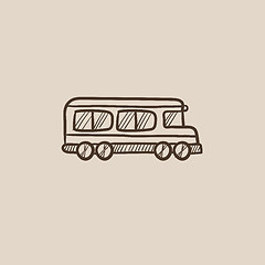 Image showing School bus sketch icon.