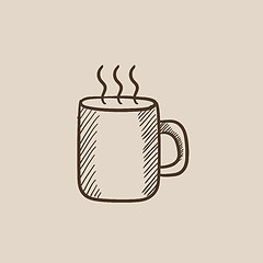 Image showing Mug of hot drink sketch icon.