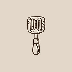 Image showing Kitchen spatula sketch icon.