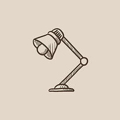 Image showing Table lamp sketch icon.
