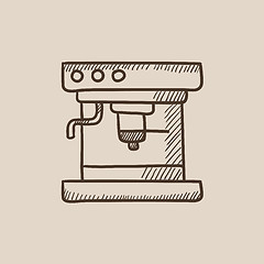 Image showing Coffee maker sketch icon.