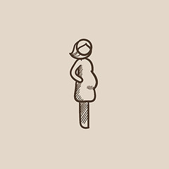 Image showing Pregnant woman sketch icon.