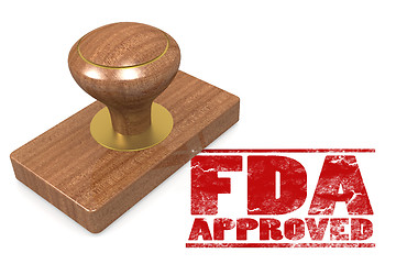 Image showing FDA approved red rubber stamp 