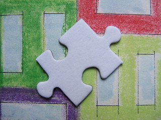 Image showing Lonely white puzzle