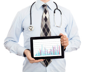 Image showing Doctor holding tablet - Graph